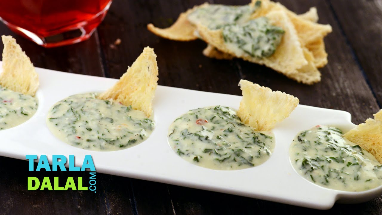 Cheesy Spinach Dip by Tarla Dalal