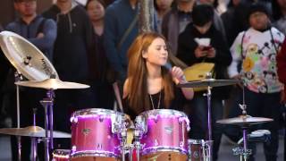 Video thumbnail of "Street Drum show in Taiwan 20160821 (SUGAR FREE T-ara)"