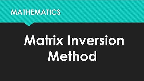 Matrix Inversion Method || Mathematics Class 9 Excercise 1.6