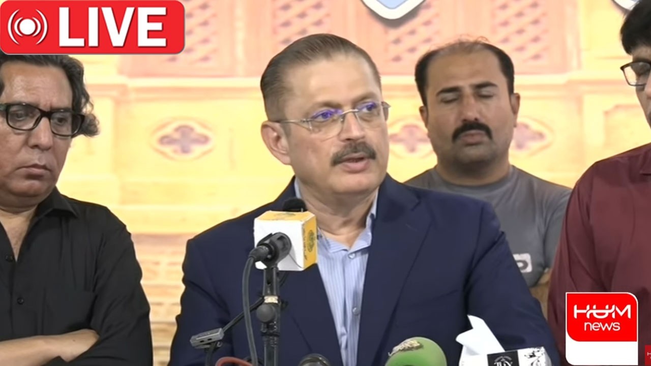 LIVE: Sharjeel Memon Important Media Talk