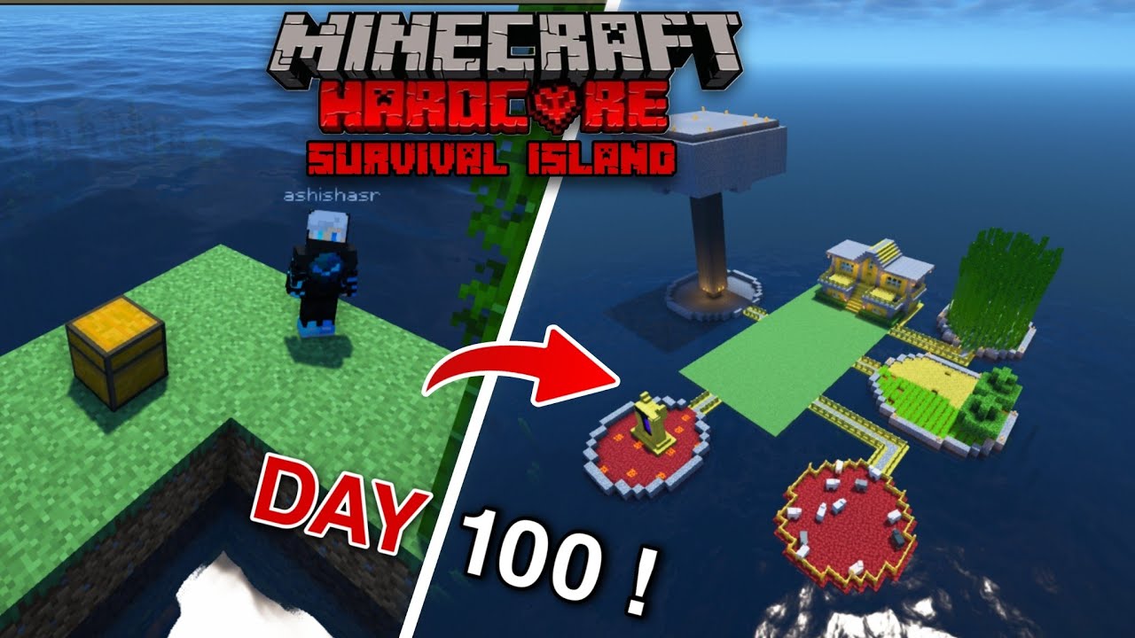 I Survived 100 Days on a Island in Minecraft Hardcore! (Hindi) - YouTube