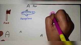How to draw from alphabet A | Learn 7 words from alphabet A with fun | Easy drawings for kids