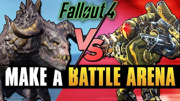 Fallout 4 - How To Build a Battle Arena | Automated Fights - Robot vs Creature vs Settler Pit Fights