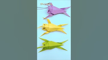 Easy origami grasshopper step by step tutorial - Paper crafts for school craft
