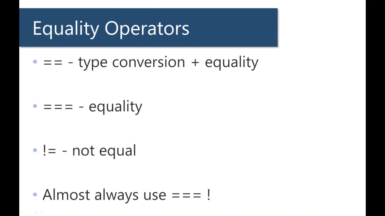 assignment operator and equality operator