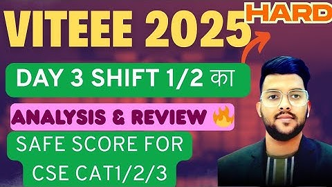 VITEEE 2025 Day 3 Complete Analysis ✅ | Difficulty level Subject wise | Important topics #Viteee2025
