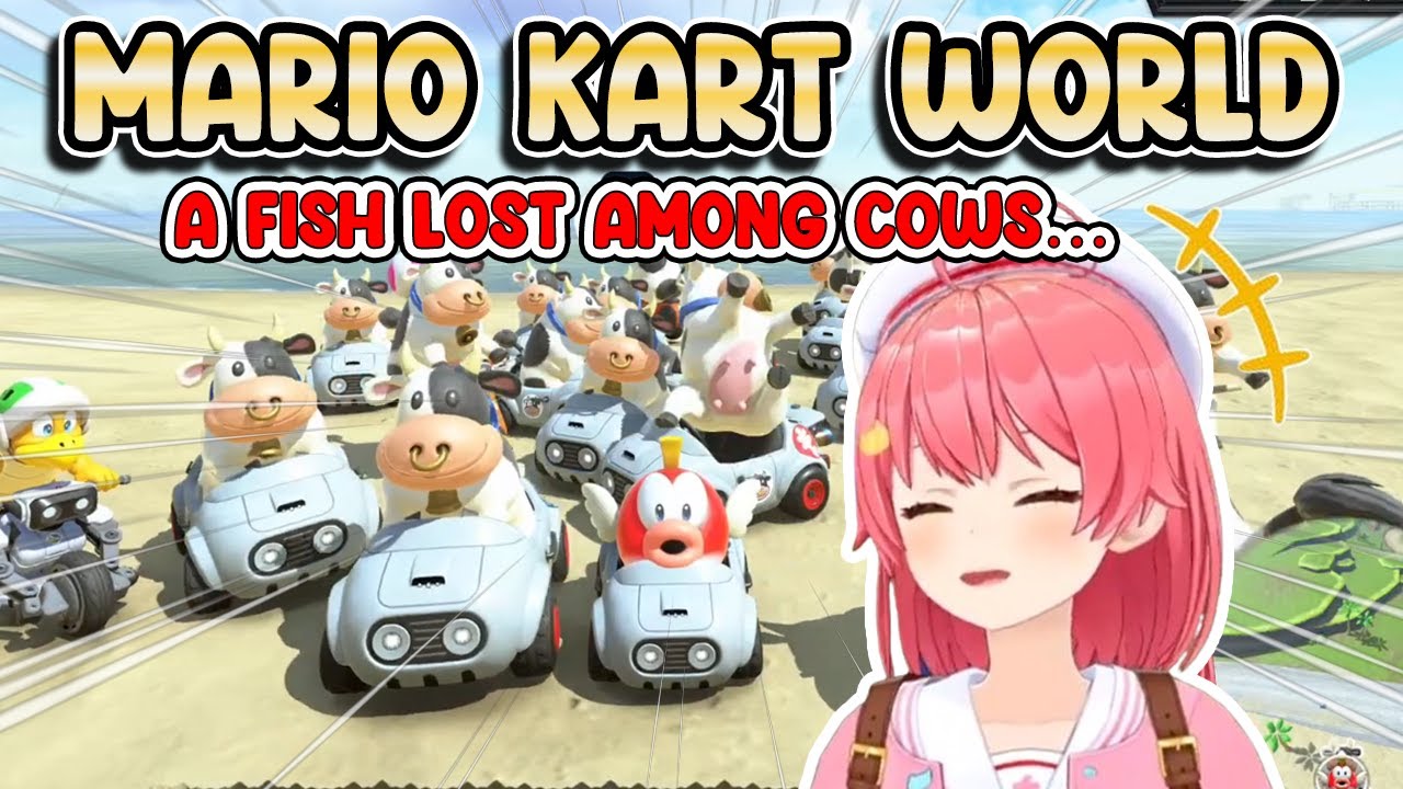 Miko having fun in a photo session with Mikopi in Mario Kart World