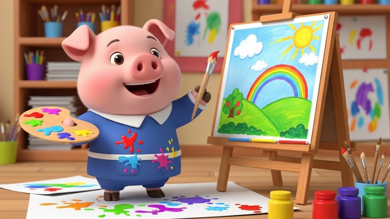 The Piglet Painted a Picture 🎨🐷 | Fun Art Song for Kids | Creative Nursery Rhyme
