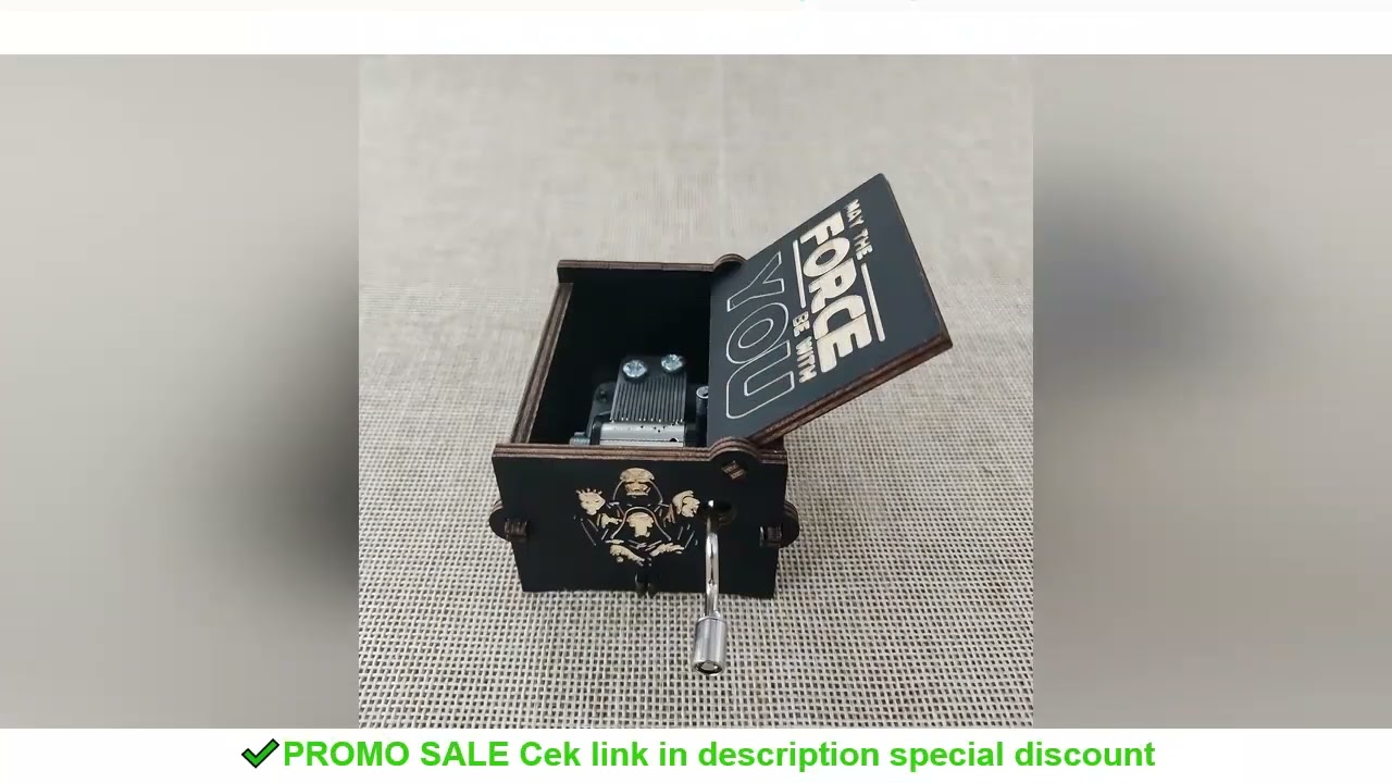 1pc Music Box Black Wooden Antique Carved Hand Cranked Classic Theme Music for Birthday Christmas Gi