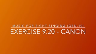 Exercise 9.20 - Music for Sight Singing