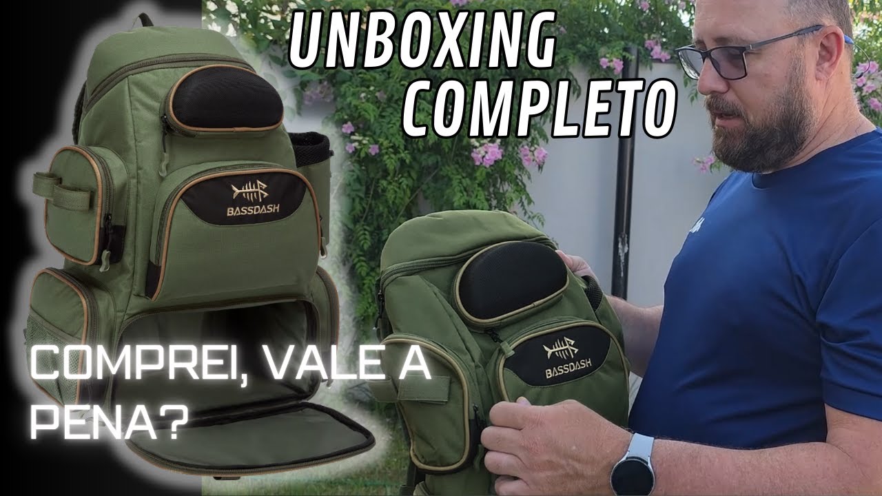 Mochila de pesca BassDash é boa? UNBOXING E PRIMEIRAS IMPRESSÕES