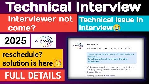 How to reschedule wipro interview || wipro interviewer not come problem solve | wipro interview 2025