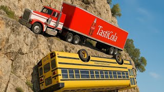 Car vs Cliff Road Challenge Beamng Drive Ends in Total Destruction!