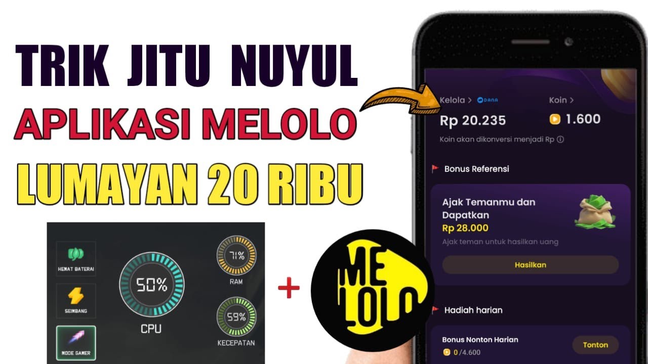 Sekali Klik Rp20.000 Dari Melolo! Cara Cepat Nuyul Melolo Langsung Jadi Koin - Apk Penghasil uang