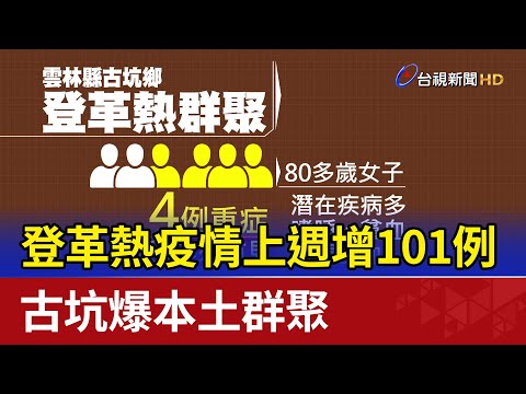 登革熱疫情上週增101例 古坑爆本土群聚