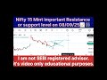 Nifty 15 Mint important Resistance or support level on 08/09/25 🎆📈🎆📈 #niftytrading #niftyfuture