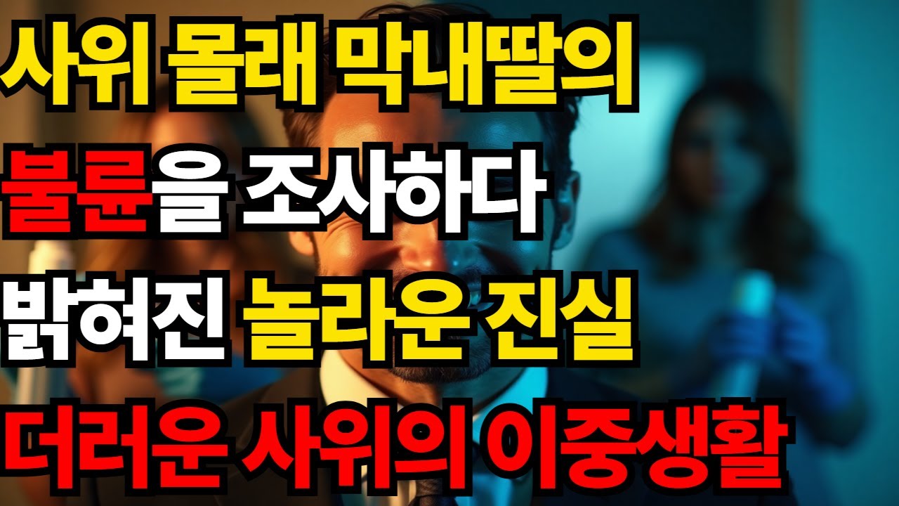 사위몰래 막내딸의 불륜을 조사하다 밝혀진 놀라운 진실, 더러운 사위의 이중생활 - YouTube