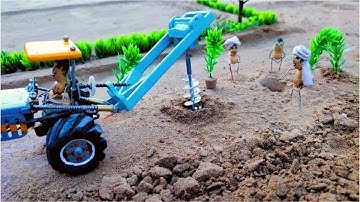 diy tractor tree planting machine science project | post hole digger machine | @Mini Creative