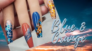 Blue &amp; Orange Gator Nails | Nail Tutorial | The Polished Lily