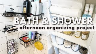 REALISTIC SHOWER ORGANIZATION | Organizing My Shared Shower And Bath Supplies In One Afternoon