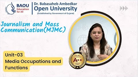 Mass communication  Unit-03 Media Occupations and Functions Part 1