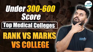 Top Medical Colleges under 300-600 Score | NEET Rank vs Marks vs College | NEET Cutoff 2024