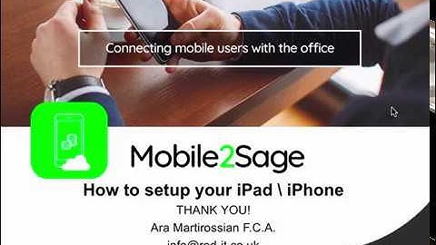 Mobile2Sage: How to setup your iPad \ iPhone to be able to use the app