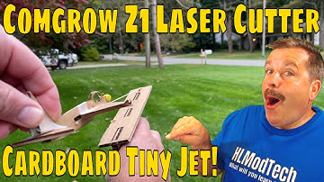 Cut & Fly a Cardboard Tinkercad Tiny Jet Comgrow Z1 laser cutter