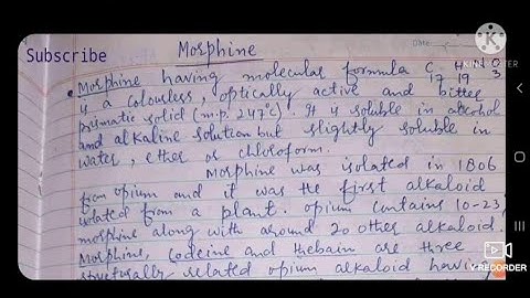 Morphine/Introduction/Structure/Synthesis