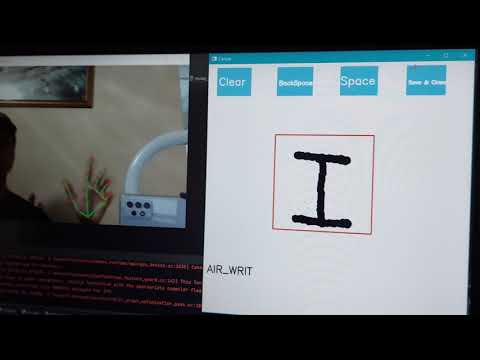 Air writing using Google Media Pipe software