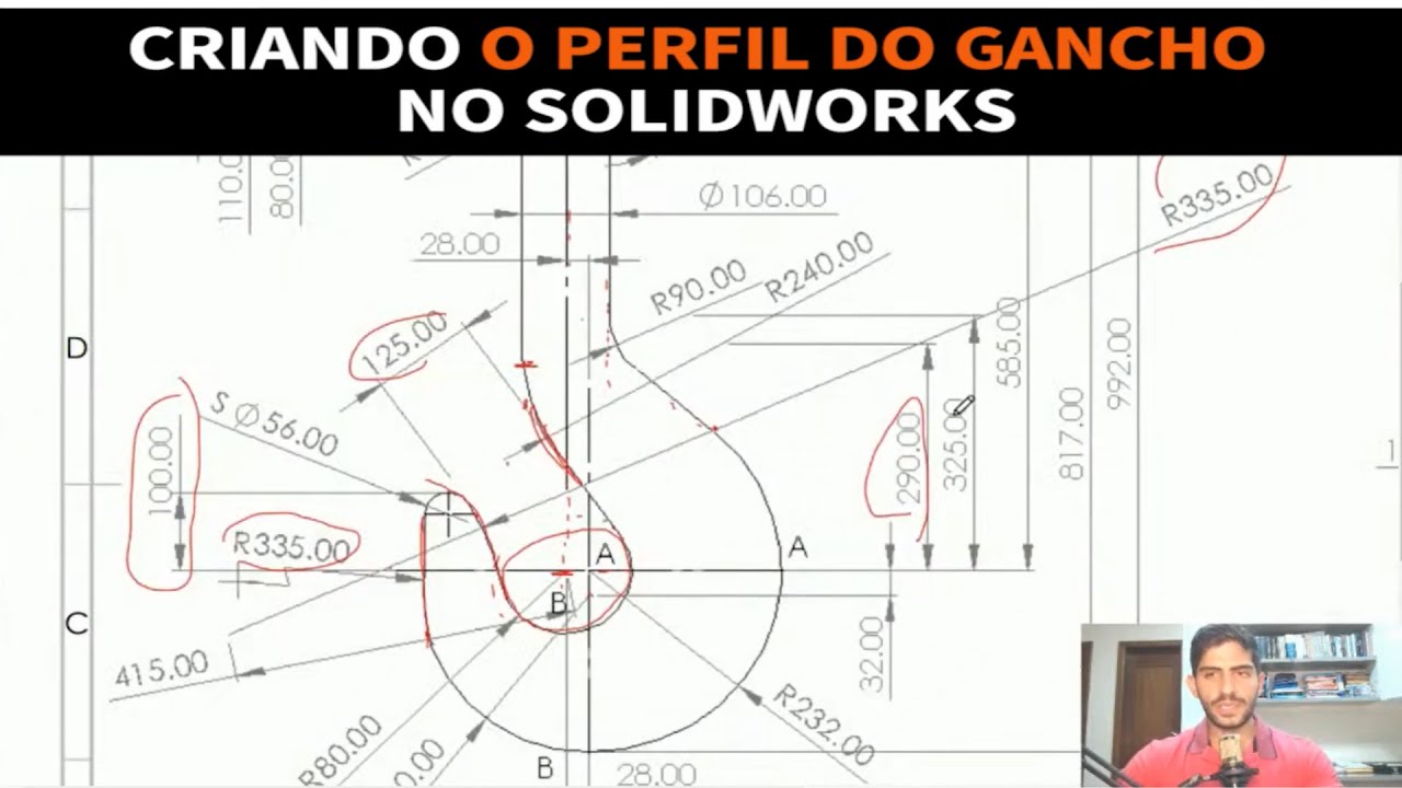 CRIANDO O PERFIL NO GANCHO| SOLIDWORKS | ALLAN ASSAD
