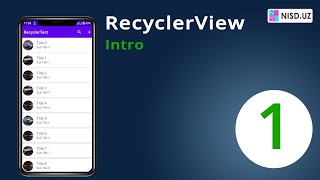 1. Android Studio. RecyclerVew + CardView darslari . Tanishtiruv (O'zbekcha)