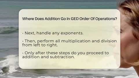 Where Does Addition Go In GED Order Of Operations? - Your GED Coach