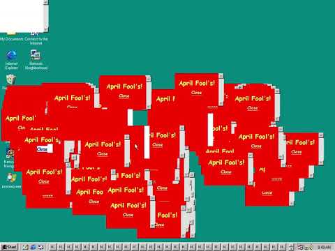 IE5/Windows 98 Javascript April Fools popups
