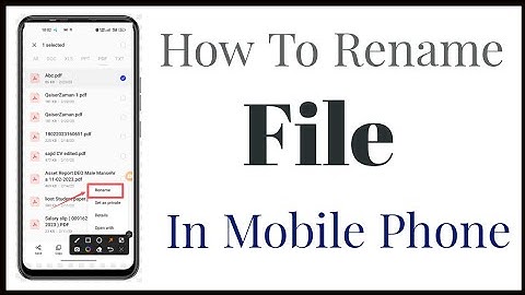 How To Rename A File In Mobile Phone | Change File Name in Android Smart Phone