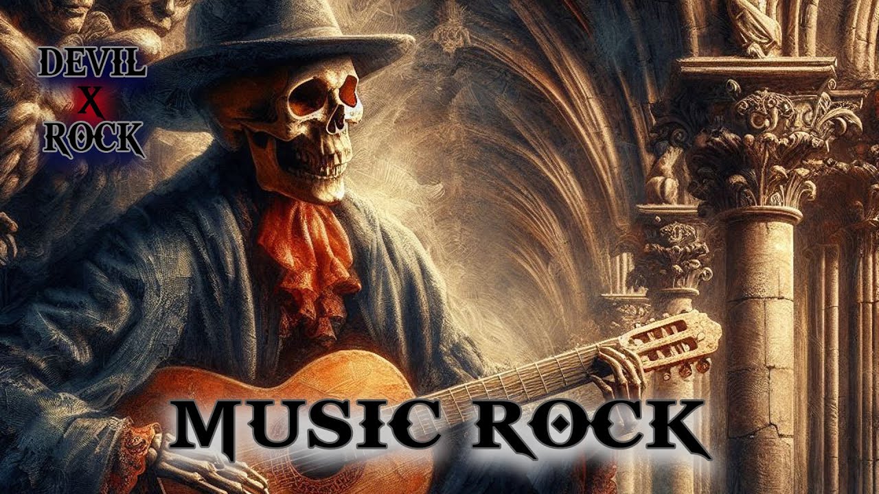 Ethereal Shadows: Epic Instrumental Rock Performance with Electric Guitar in a Dark Fantasy Realm