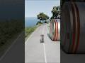 Cars &amp; Ambulance Van vs Giant Pit Bollards - BeamNG Drive #shorts #beamngdrive