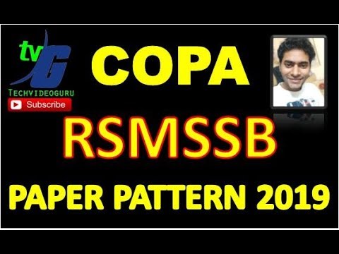 RSMSSB COPA Computer Operator & Programming Assistant Exam Pattern 2019 ...