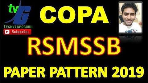 RSMSSB COPA Computer Operator & Programming Assistant Exam Pattern 2019 MODEL PAPER WITH SOLUTION