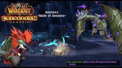 World of Warcraft Cataclysm Classic: Rare Mount Drop [Phosphorescent Stone Drake] Aeonaxx!