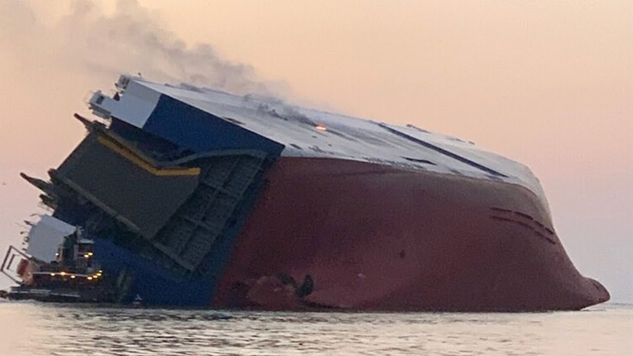 Four missing as cargo ship overturns off Georgia coast in U.S.