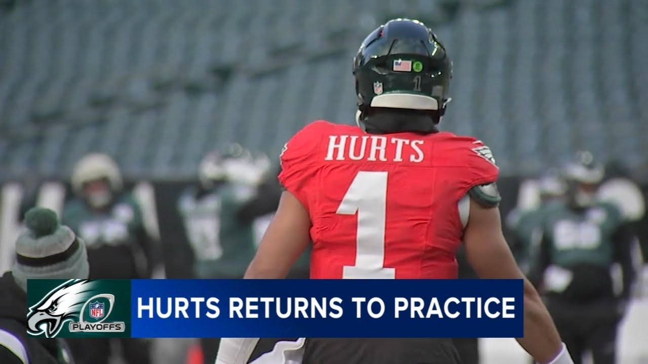 Eagles' Jalen Hurts returns to practice after injury against Commanders