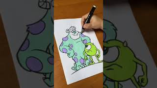 🎨 Watch MONSTER & CO. Coloring Page come to Life! 😍🖍️ #coloring #coloringpages #mikewazowski
