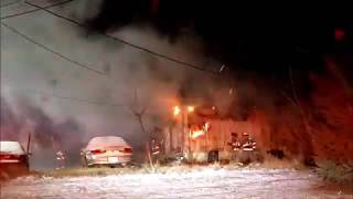 Newark Ohio Fire Department Garage Fire Dash-Cam Incident Command with Audio