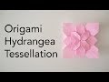 Origami hydrangea tessellation tutorial  how to make and add layers asmr paper folding