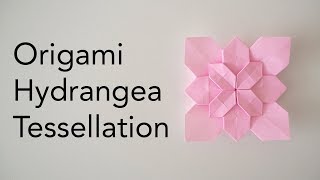 Origami Hydrangea Tessellation Tutorial - How to make and add layers (ASMR Paper Folding)