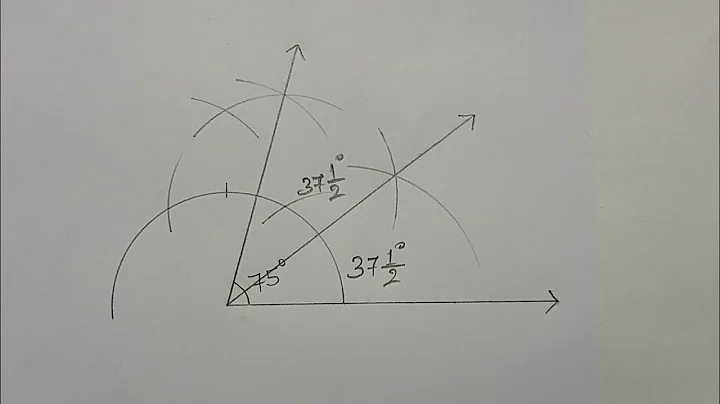 75 डिग्री का कोण का समद्विभाजक कैसे बनाएँ परकाल से , How to construct bisector of 75 degree angle ,
