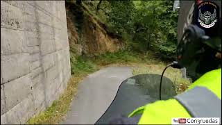 Ibéricos en Ruta - Asturias - Puerto de Casielles - Bajada. A vista de Copiloto. En moto