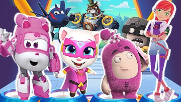 Talking Tom Hero Dash vs Super Wings Jett Run vs Oddbods Turbo Run vs Agent Dash All Girls