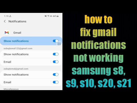 how to fix gmail notifications not working samsung s8, s9, s10, s20, s21
